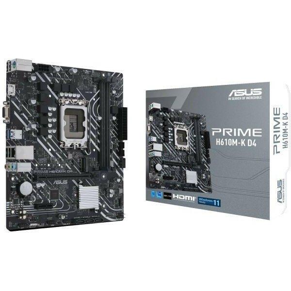 Asus Alaplap - Intel PRIME H610M-K D4 s1700 (H610, 2xDDR4 3200MHz, 4xSATA3,
1xM.2, HDMI+VGA)