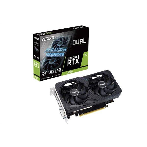 Asus Videokártya - nVidia DUAL-RTX3050-O8G-V2 (8192MB, GDDR6, 1852/14000 Mhz,
128bit, HDMI/DP/DVI)