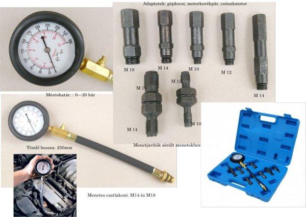 KOMPRESSZIÓ MÉRŐ 0-20bar 9 RÉSZES