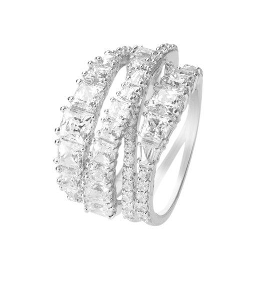 Swarovski Csillogó háromsoros gyűrű Twist 5584656 52 mm