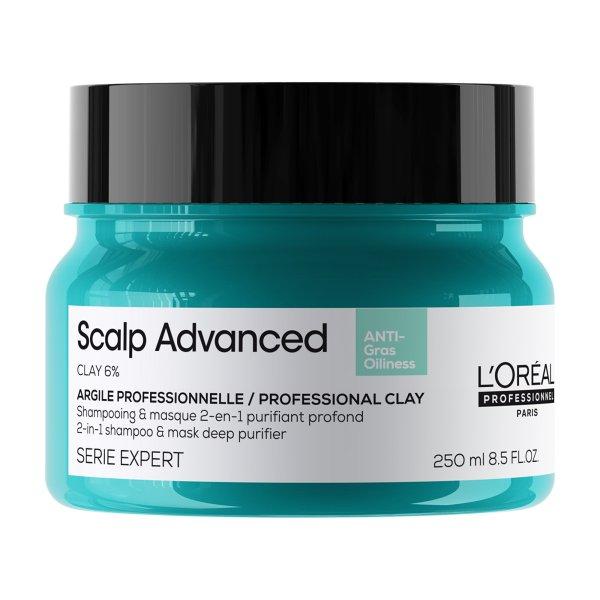 L'Oréal Professionnel Sampon és maszk zsíros fejbőrre 2 az
1-ben Scalp Advanced (Anti-Oiliness 2-in-1 Clay) 250 ml