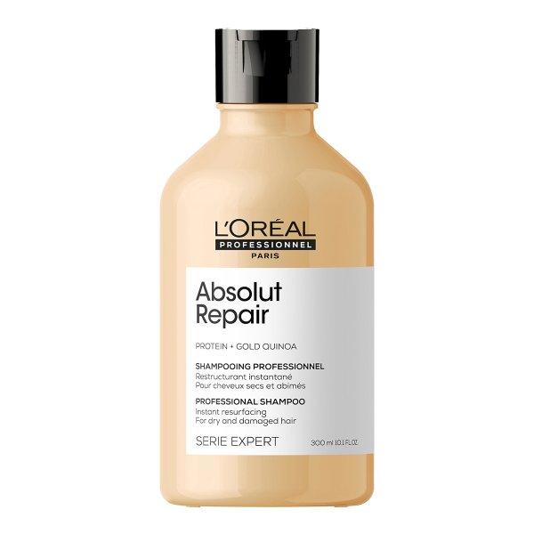 L'Oréal Professionnel Regeneráló sampon nagyon sérült
hajra Serie Expert Absolut Repair Gold Quinoa + Protein (Instant Resurfacing
Shampoo) 300 ml