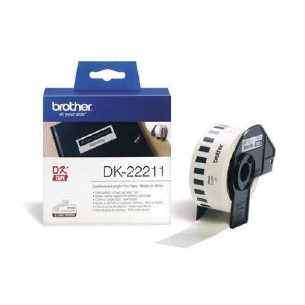 Brother DK-22211 29 mm x 15,24 m öntapadós fehér filmszalag tekercsben