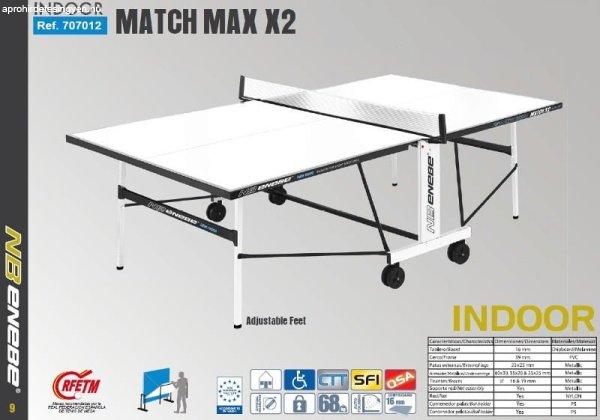 Match Max X2 White beltéri ping pong asztal