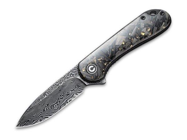 Civivi Elementum C907C-DS1 Golden Shred Carbon Fiber Damascus kés