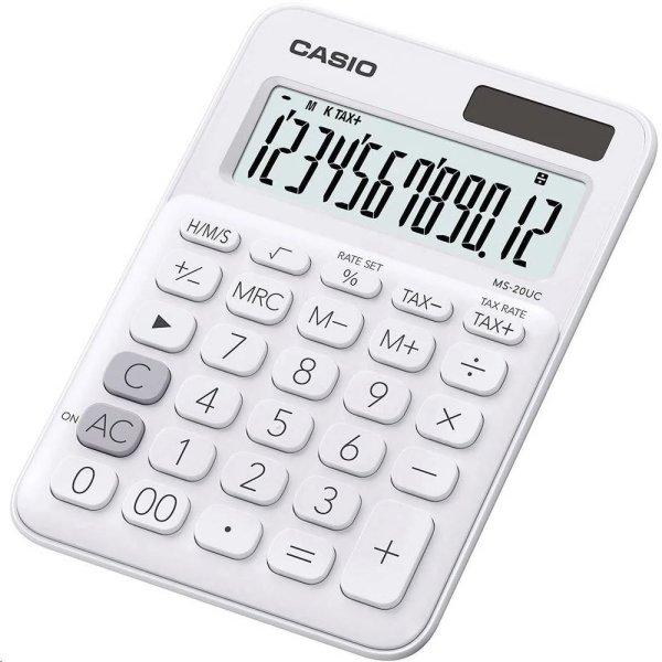 Számológép asztali 12 digit nagy kijelző Casio MS 20 UC fehér