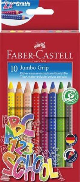 Színes ceruza készlet, háromszögeltű, vastag, FABER-CASTELL
"Grip", 10 különböző szín