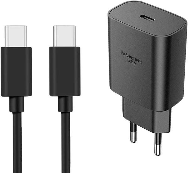 SAMSUNG 25W hálózati gyorstöltő USB C-C vezetékkel,fekete