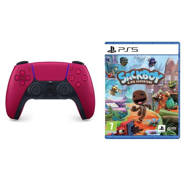 PlayStation DualSense Wireless Controller, cosmic red + Sackboy: A Big Adventure