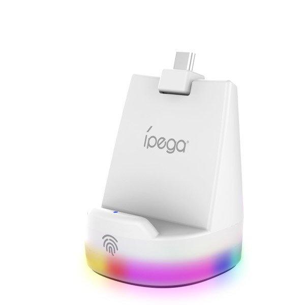 iPega P5P25 Mini Charger Dock RGB  Playstation Portal Remote Player White