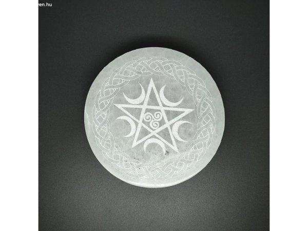 Szelenit korong kelta pentagram 10cm