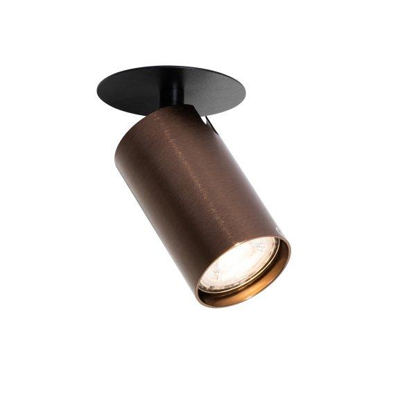 Modern beépíthető spotlámpa sötét bronz GU10 50 mm - Chels