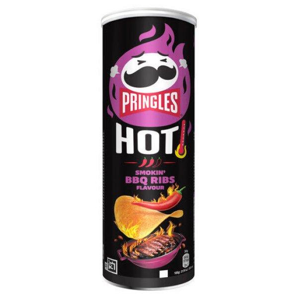 PRINGLES HOT SMOKIN BBQ RIBS GRILL FűSZEREZéSű CSíPőS CHIPS 165G