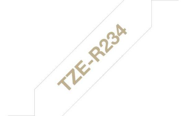 Brother TZe-R234 laminált P-touch flexibilis szövetszalag (12mm) Gold on White
- 4m