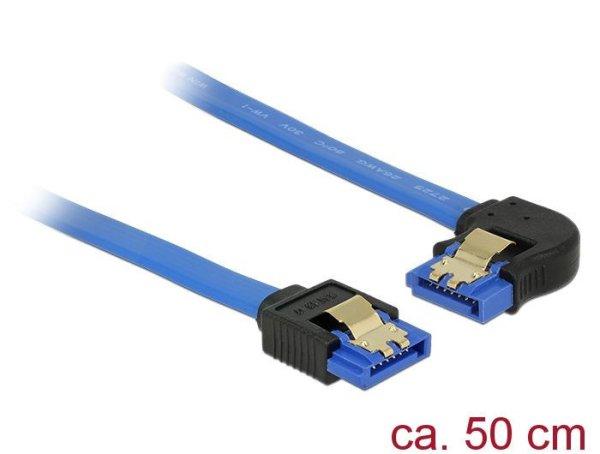 DeLock SATA 6 Gb/s receptacle straight > SATA receptacle left angled 50cm
blue with gold clip cable