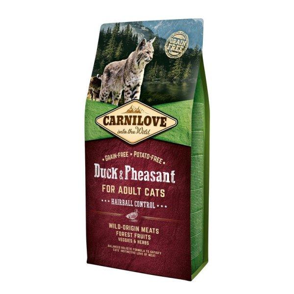 Carnilove Cat Adult Duck & Pheasant Hairball Control - Kacsa és Fácán Hússal
6kg