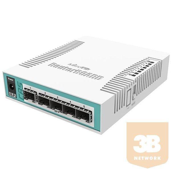 MikroTik RouterBOARD Cloud Router Switch CRS106-1C-5S - Switch - smart - 5 x
Gigabit SFP + 1 x combo Gigabit SFP - desktop - PoEThe Cloud Router Switch
106-1C-5S is a desktop size smart switch, equipped with one Gigabit Ethernet /
SFP combo port.