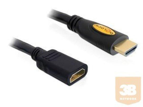 Delock HDMI kábel, High Speed HDMI Ethernettel, M/F, 1m