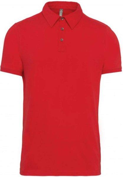 Férfi galléros rövid ujjú jersey póló, Kariban KA262, Red-L