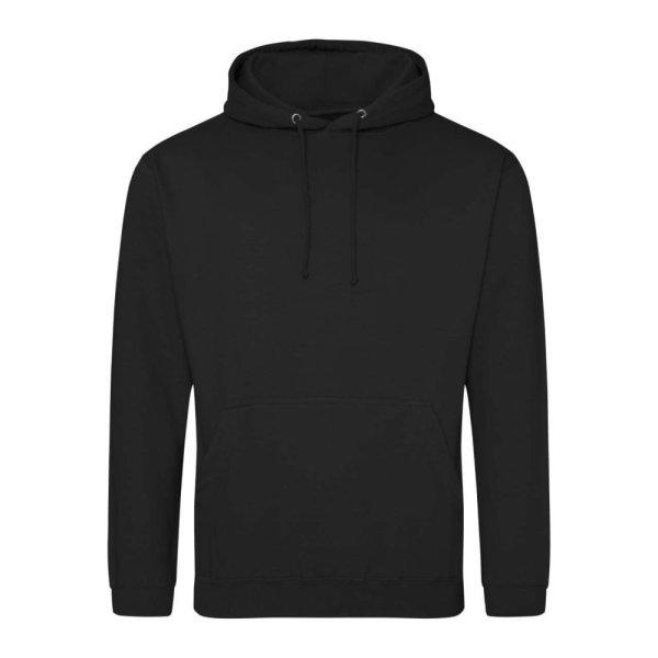 Just Hoods Uniszex laza szabású kapucnis pulóver AWJH001, Deep Black-XL