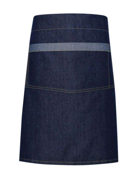 PR128 középhosszú derekas kötény kontrasztos zsebszéllel Premier, Indigo
Denim-U