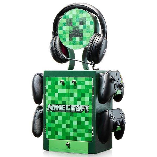 Minecraft Multifunkciós gamer szekrény játék és vezérlő állvánnyal