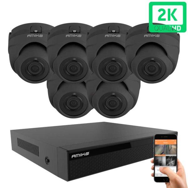 Amiko D20M530B-AHD dome 6 biztonsági kamera rendszer 5MP 2K