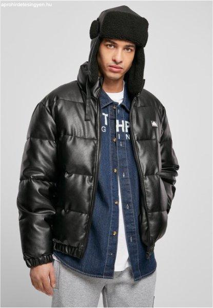 Southpole Imitation Leather Bubble Jacket black