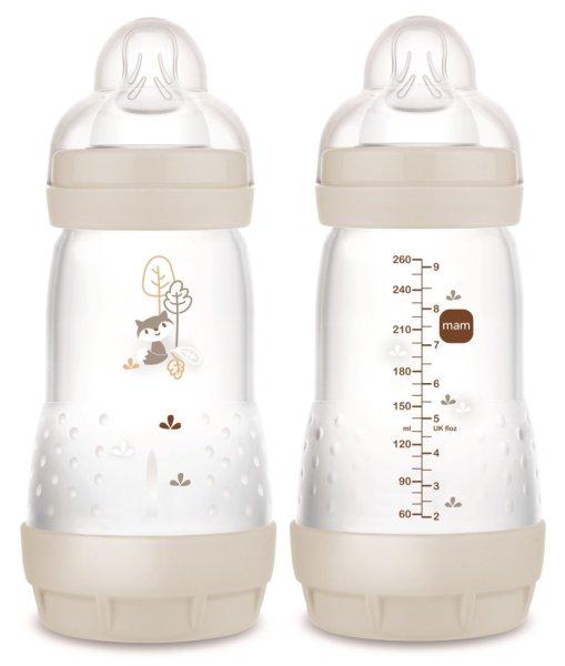 MAM Anti-Colic Matt cumisüveg 260ml 2hó+ Bézs Mosómaci