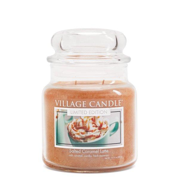 Village Candle Illatgyertya üveg mécsesben Salted Caramel Latte 389 g