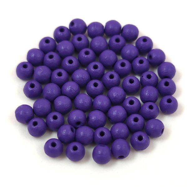 Cseh préselt golyó gyöngy - White Opal Bright Purple Matte - 3mm