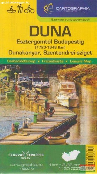 Duna: Esztergomtól Budapestig turista-, kerékpáros- és vízitúra térkép
1:30 000