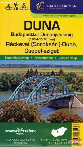 Csepel-sziget, Duna (Bp.-Dunaújváros) biciklis, vízisport-, turista- és
horgásztérkép 1:30000