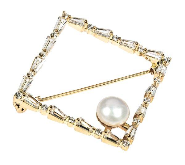 JwL Luxury Pearls Csillogó aranyozott igazgyöngy bross JL0520