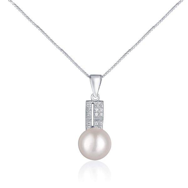 JwL Luxury Pearls Elegáns nyaklánc valódi gyönggyel és
cirkónium kővel JL0645 (lánc, medál)