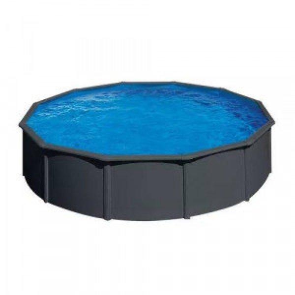 Pontaqua Family Pool Kit Antracit kerek fémfalas medence 360x120 cm