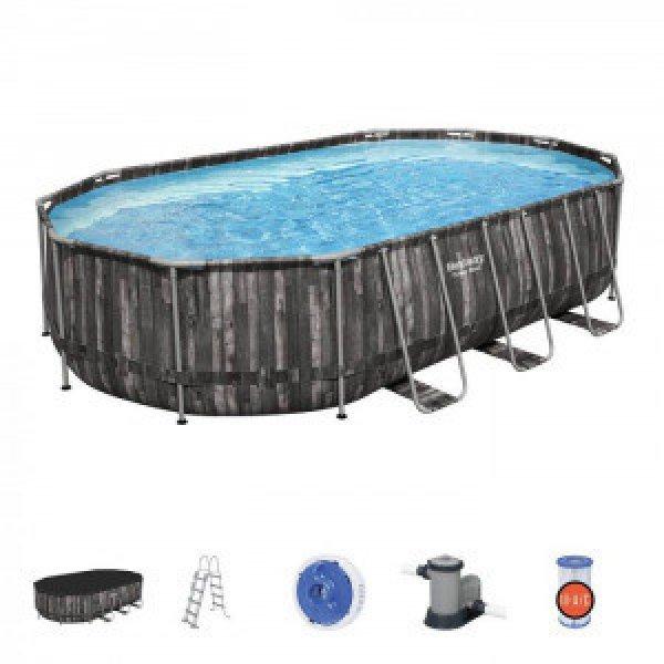 Power Steel 20' x 12' x 48'/6.10m x 3.66m x 1.22m Oval Pool Set