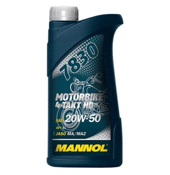 mannol 4-takt motorbike 4t 20w50 1l 7830 4t motorbike hd api sl, jaso ma/ma2