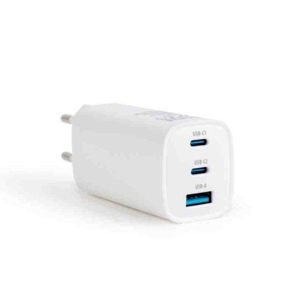 Delight Hálózati Adapter USB + Type-C PD45W Gyorstöltéssel (Fehér)