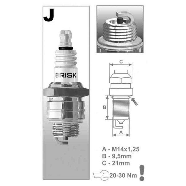 BRISK JR19 gyújtógyertya, kertigépekhez