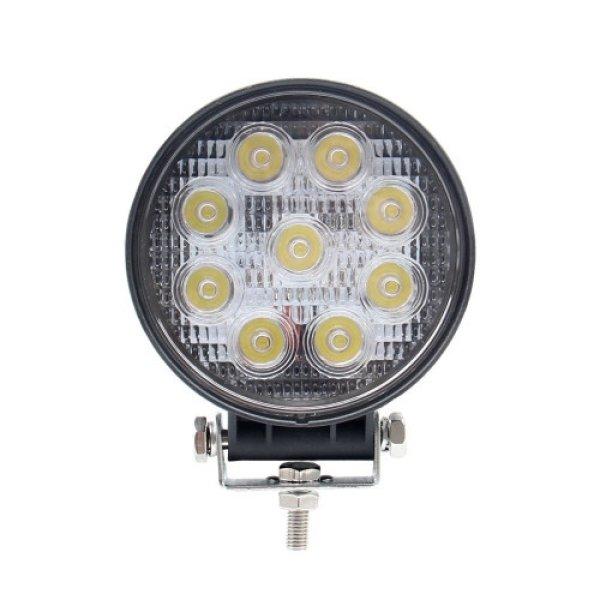 Kerek 9 LED-es Munkalámpa, 27W, 10-30V