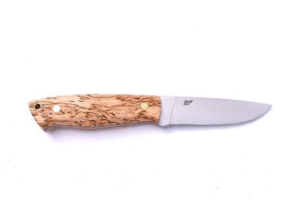 Brisa Trapper 95 Elmax Flat / Stabilized Curly Birch / Sheath Bushcraft 95