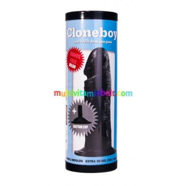 Cloneboy Dildo-Kit Suction Black pénisz szobor öntő szett, pénisz klónozó,
fekete szilikonból, tapadókoronggal