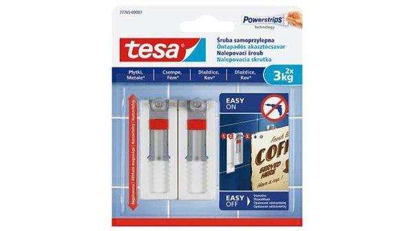 Akasztócsavar, öntapadó, állítható, TESA "Powerstrips®", sima
felületre