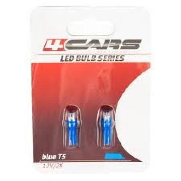 Izzó Led, Műszerfal T5, 12V, 1W, Kék (2Db)