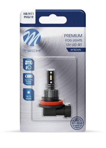 M-Tech, LB511W-01B, H8/H11 Led , Fehér, 12V 3W