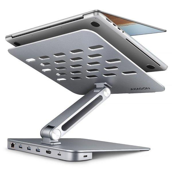 AXAGON HMC-STND USB-C 5Gbps Aluminium Stand & HUB 7in1 Silver