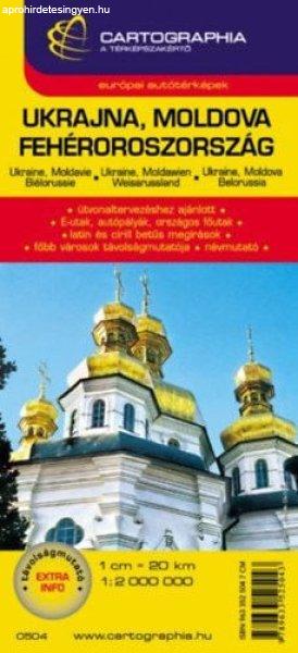 Ukrajna - Moldova - Fehéroroszország autóstérkép 1:2 000 000