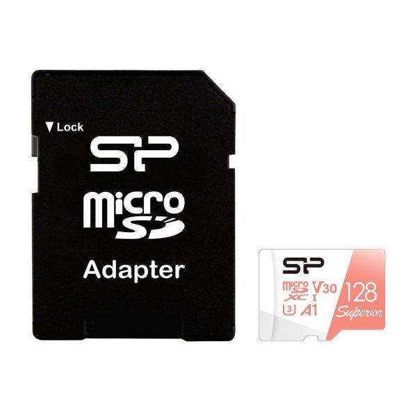 Silicon Power 64GB microSDXC Superior Class 10 UHS-I Class 10 A1 U3 V30 +
adapterrel