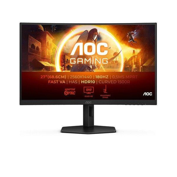 AOC Ívelt Gaming 180Hz monitor 27" CQ27G4X, 2560x1440, 16:9, 300cd/m2,
1ms, 2xHDMI/DisplayPort, áll. mag.